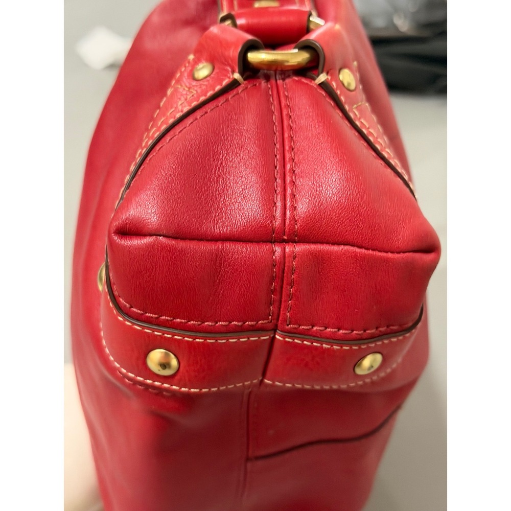Coach 10615 Ergo Hobo Bag Womens Red Leather Brass Hardware Good Condition - Picture 9 of 16